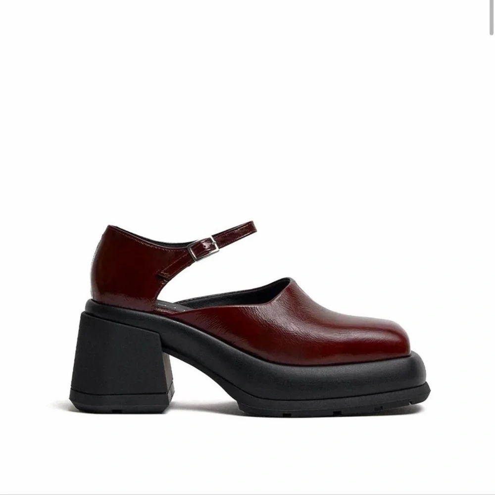 Miista E8 Coral Mary Janes in Burgundy / New Brown - Picture 4 of 10